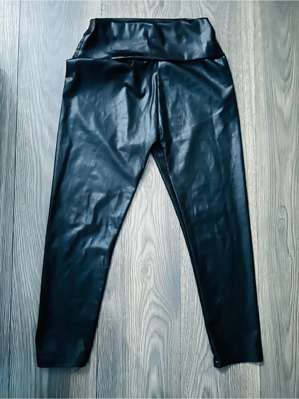 Black Faux Leather High-Waist Leggings